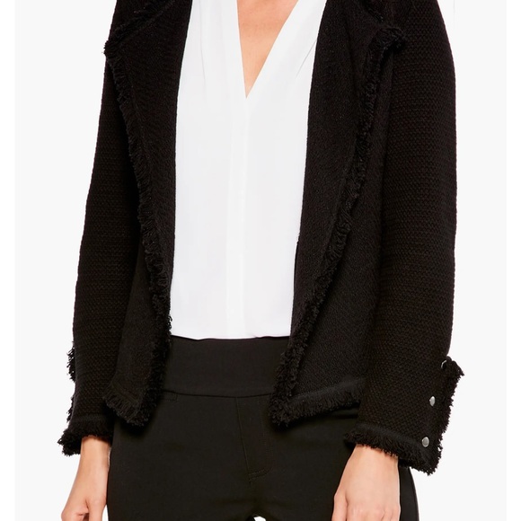 NIC+ZOE Nordstrom’s Textured Black Fringe Jacket Cardigan - Large - Picture 2 of 10